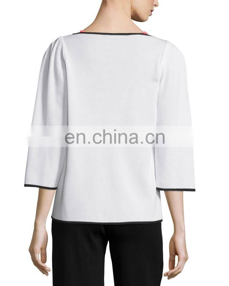 Bamboo-Print 3/4-Sleeve american Jacket jacket model for women