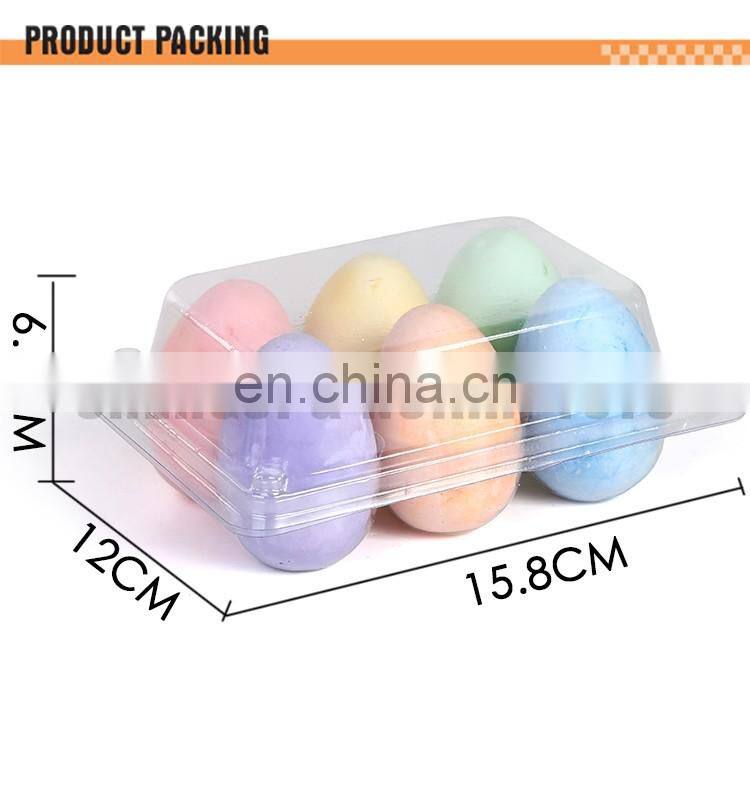 Funny egg shaped chalk colorful chalk toy eco-friendly dustless jumbo chalk 6 pcs