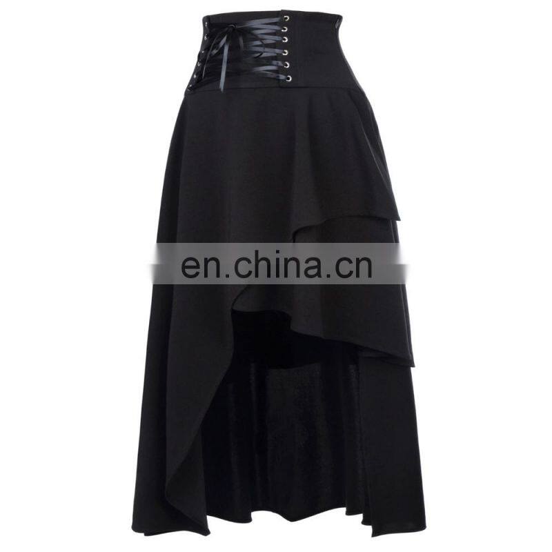 Belle Poque Women's Black Vintage Retro Gothic Style Irregular Skirt 37" BP000344-1