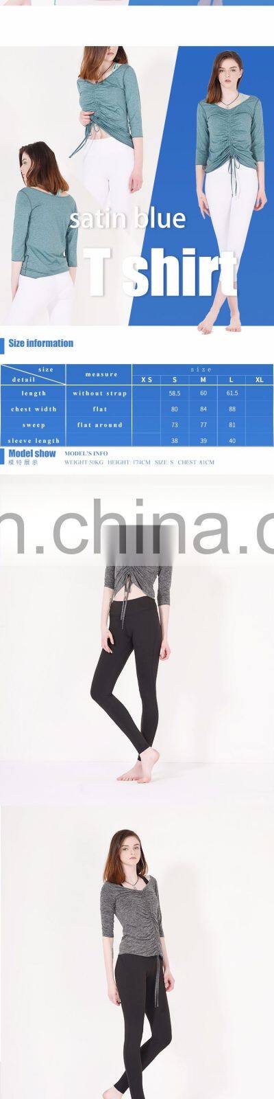 High Quality cotton spandex women fitness running wear custom sports jogger t shirt wholesale running wear yoga wear