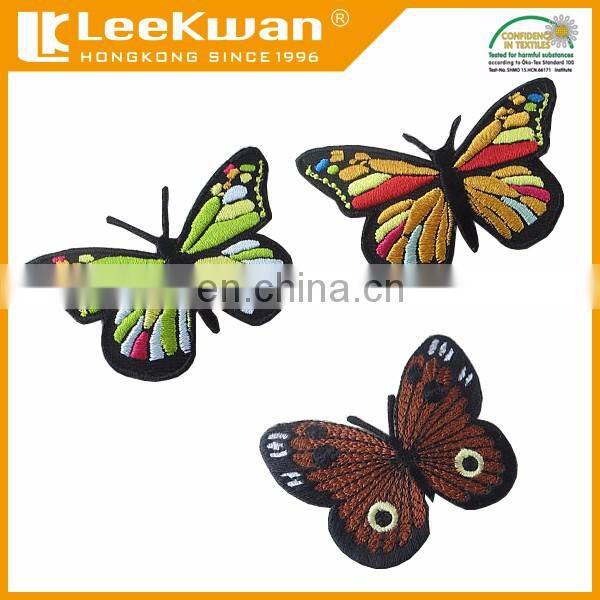 Custom Garment Accessories Butterfly Embroidery Patches with Iron on Backing