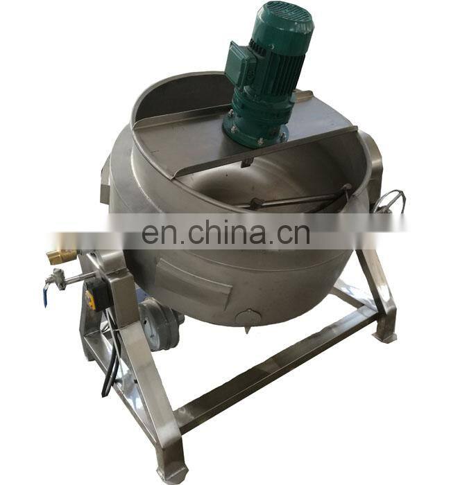 Industrial stainless steel 1000L steam double jacketed cooking kettle with agitator