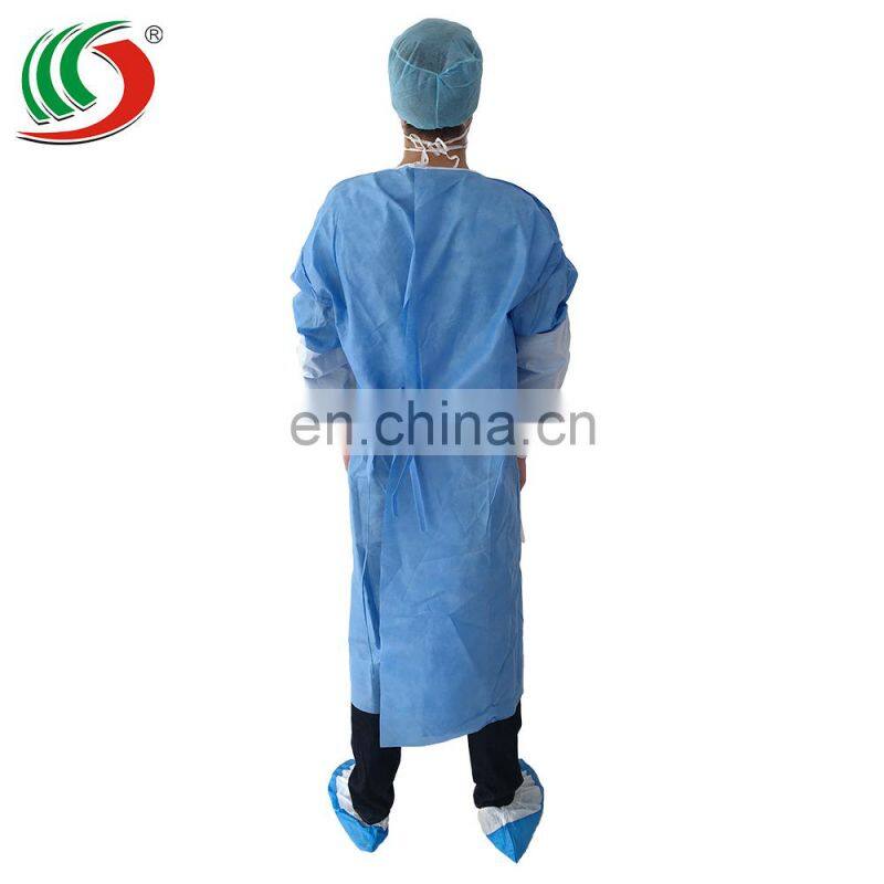 Disposable Surgical Gown Hospital Patient Gown Clothing Blue with High Quality