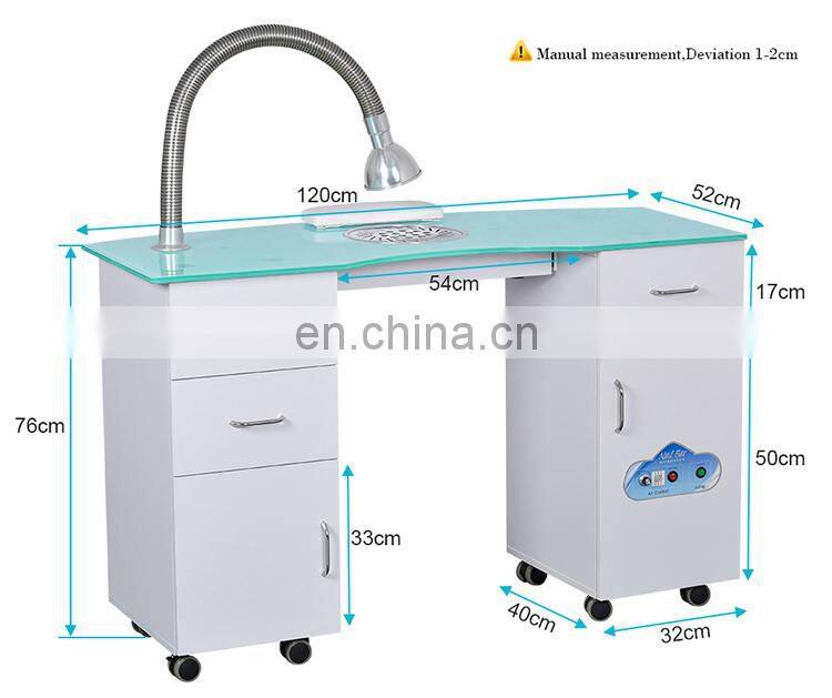 Modern beauty nail salon manicure table with fan