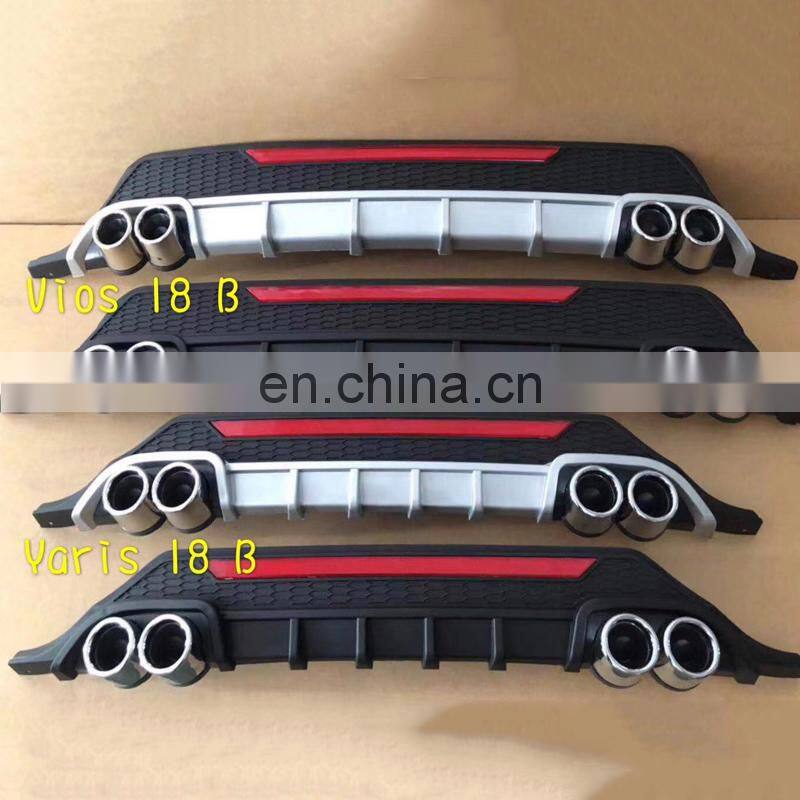 For 2018 Vios Yaris Front bumper front lip Tail Trunk Rear Wing Spoiler Lip rear diffuser 3PCS