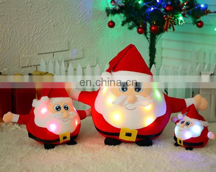 Plush Fast Shipping Shining concert singing Santa Claus elk doll plush toys children Christmas presents gifts