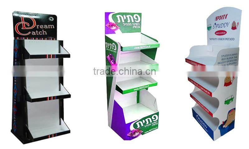 Design and Printing POS Retail Corrugated Flooring Stands for Brochure