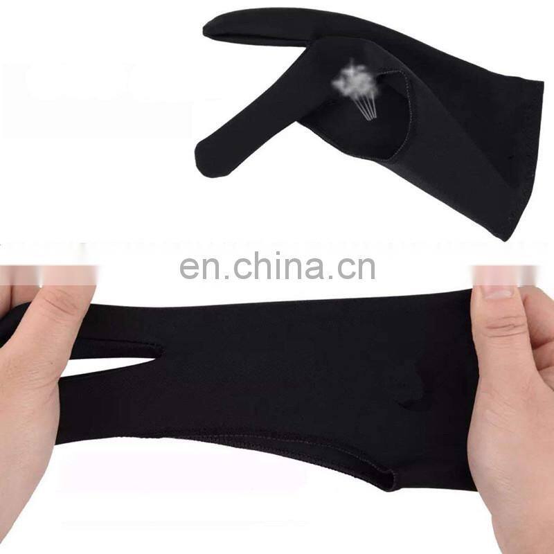 Hot Selling 2 Finger Black Artist Glove Tablet Drawing Glove Painting Gloves for Light Box, Graphic Tablet, Pen Display etc
