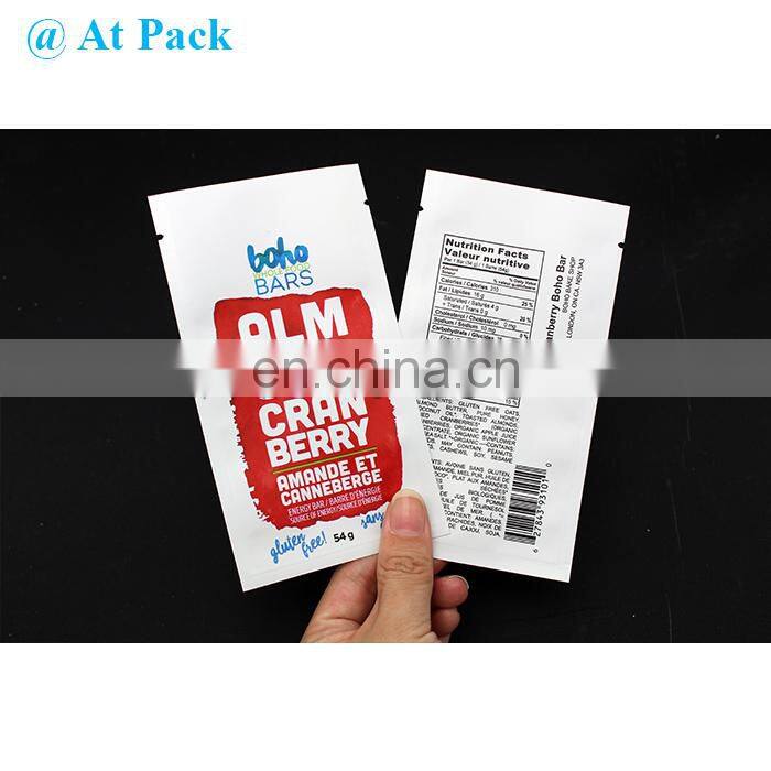 Customized printed sachet heat seal bags with tear notch for food