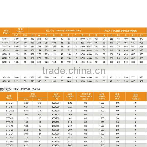 STC Series Three-phase A.C. Synchronous Generator Most Popular China Supplier