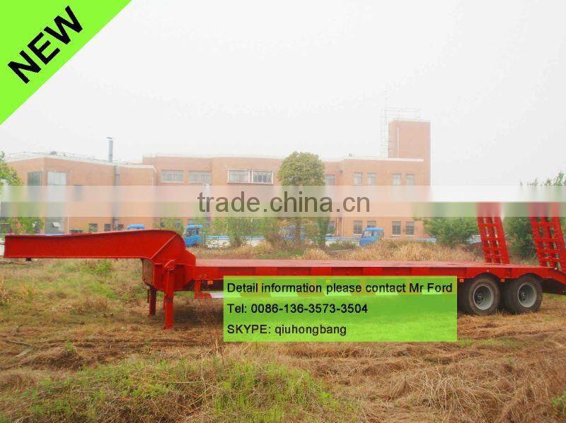Red 2 axles trailer semi trailer exvacator transport trailer 0086-13635733504