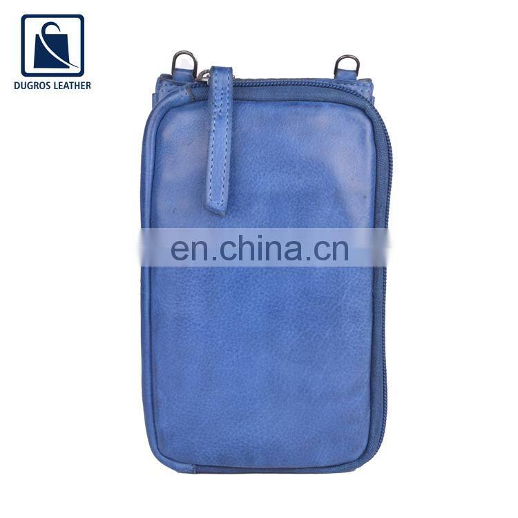 Indian Manufacturer of Silver Antique Fitting Fashion Designer Swiss Cotton Lining Women Genuine Leather Phone Bag