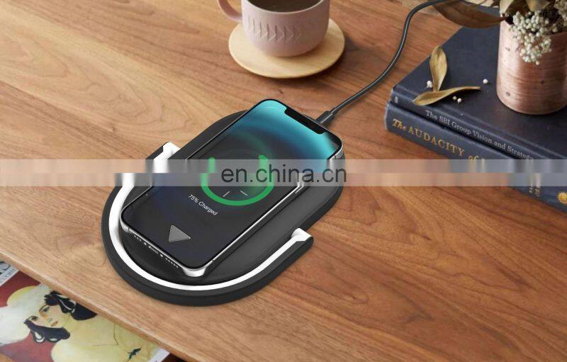 15W Fast Wireless Charger Table Lamp For iPhone X XR XS Mobile Phone Charging Holder Night Light Pad Phone Stand Desk Lamp