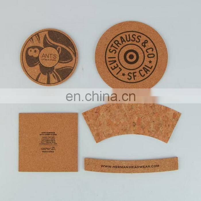 90mm Eco-Friendly Wholesale Round Custom Cork Coaster with Advertising Logo Print Cork Pad