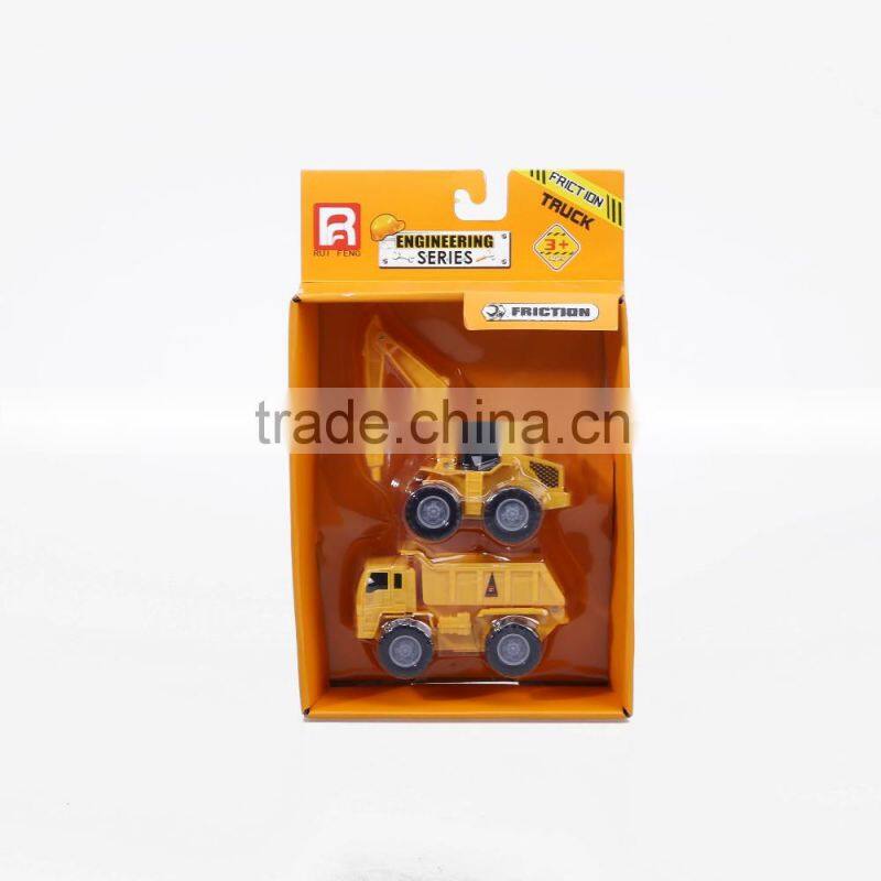 2 In 1 Mini Construction Plastic Trucks Playset