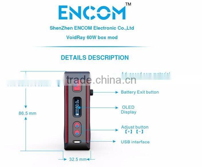 Hot Original Encom Voidray 60W TC Mod & Encom 150W in stock Wholesale