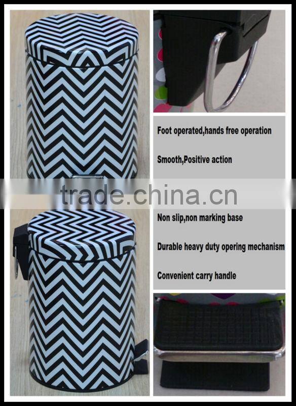 eco friendly flower printing garbage bin garbage can trash can