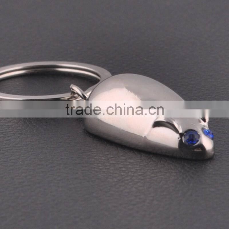 Rhinestone special gifts Minimalist style keychain Blue Eyes Mouse key chain