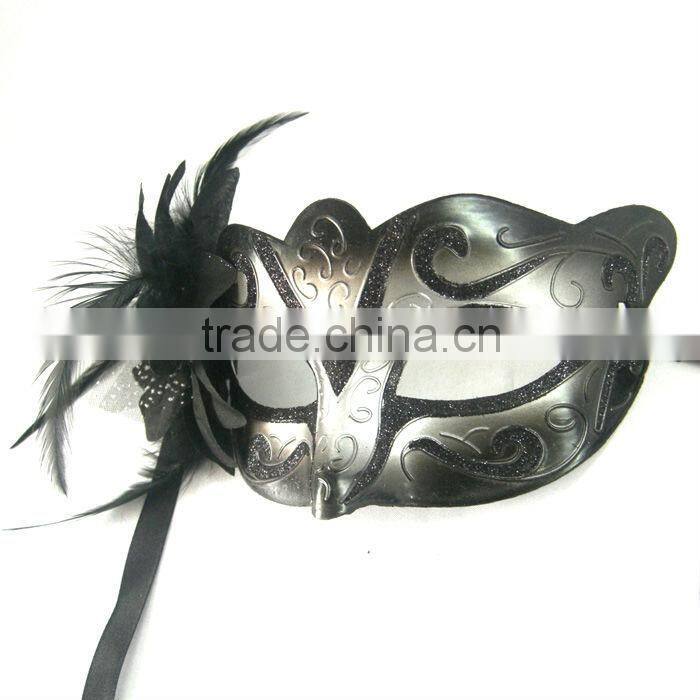 Black Feather Flower Eye Masks