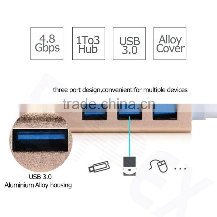 High Quality USB 3.0 Hub Ports with RJ45 Cable Adapter