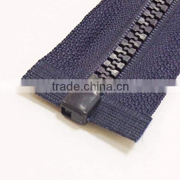 2015 5# plastic zipper o/e with reversible slider zipper for abs plastic