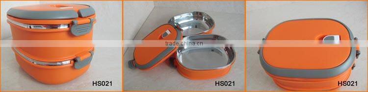 HS021 Plastic And Stainless Steel Combination Lunch Box
