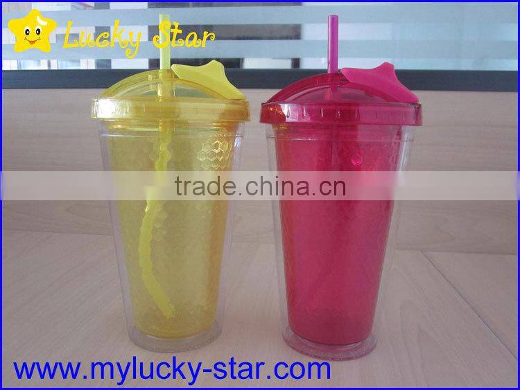 BPA free AS tumblers cups with slide lids and silicone straw FDA standard
