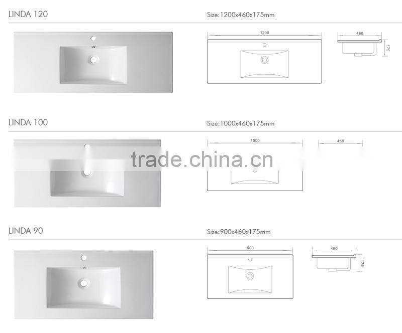Fashion Types of Rectangular Ceramic Thin Hand Wash Basin