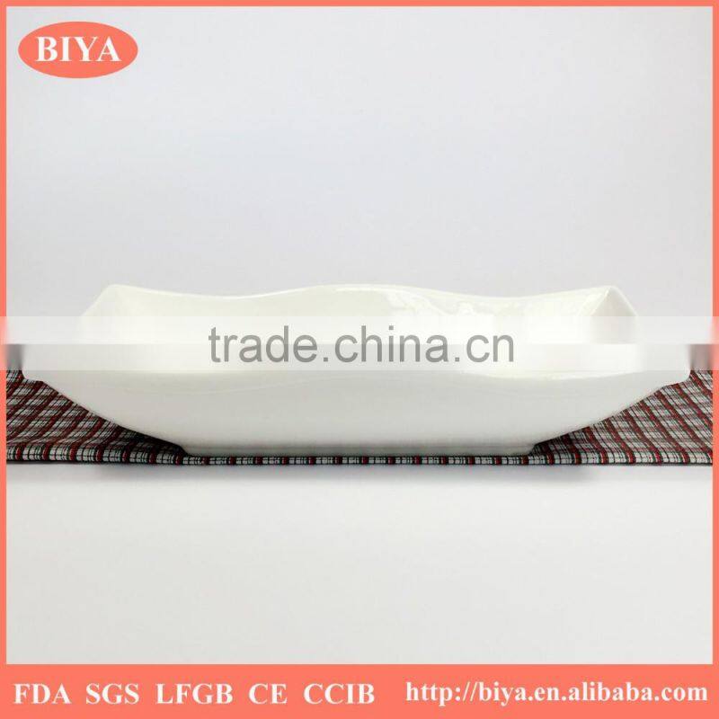 wave plate strengthen porcelain durable porcelain sepecial design different size wave edge square rectangular soup plate