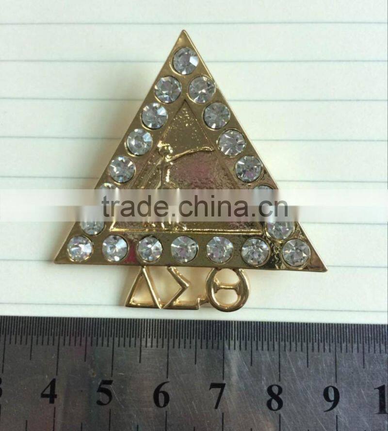 Wholesale vnistar silver and gold delta mental brooch with stones divine jewelry lapel 2016 cheap