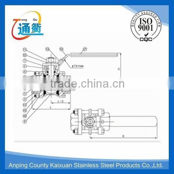 casting female threaded CF8M 3 piece bsp ball valve