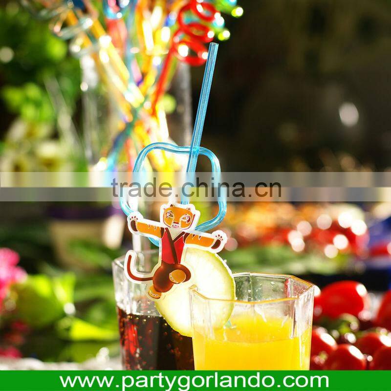 fancy bear topper volution PVC swizzle cocktail drink straws
