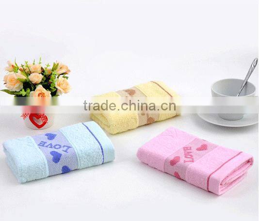 cheap 100% cotton LOVE heart jacquard design towel cheap wholesale hand towels