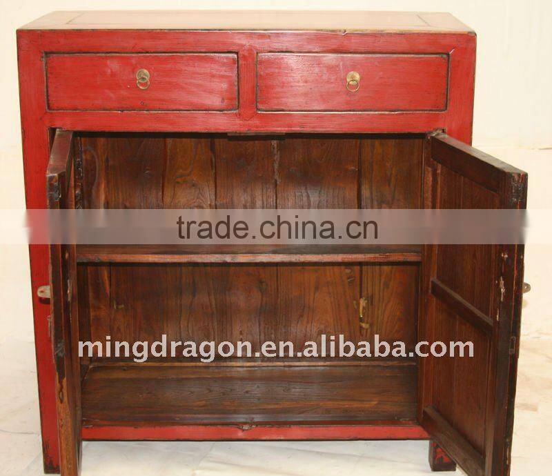 Chinese Antique Red Colour Two Drawer two door cabinet