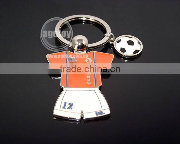 Holland Souvenir Soccer Ball Custom Metal Soccer Jersey Keychain