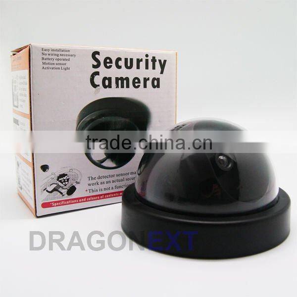 Realistic Red PIR Motion Detection Simulated Dummy Surveillance CCTV Dome Camera Security System