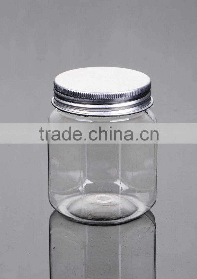 Aluminum cap bottle for cosmetics jar ,Hexagonal pet bottle