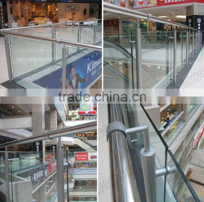 tempered glass decorative hand railing for balcony and galvanized steel pipe guangdong