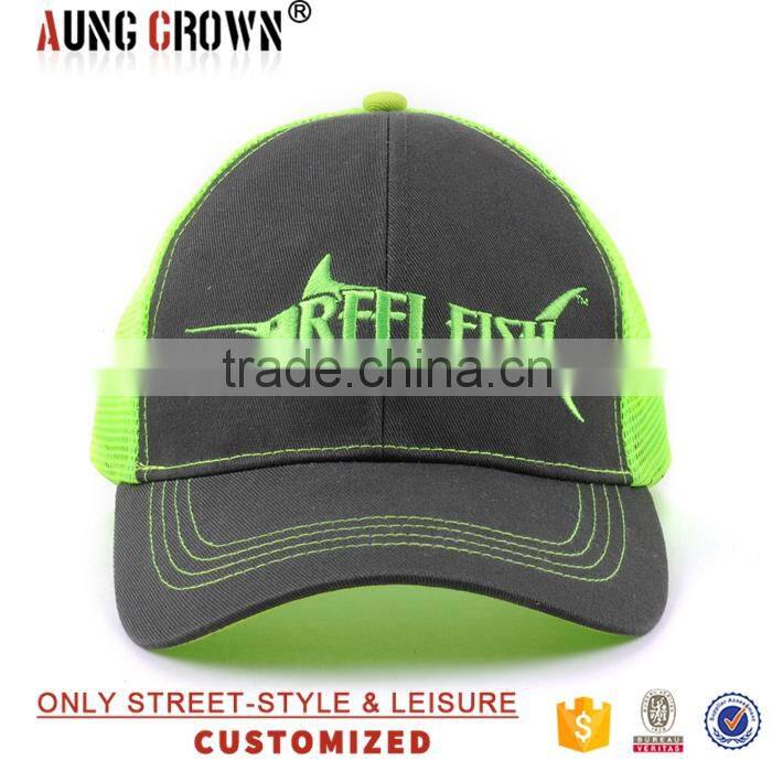 Cheap 6 Panel Mesh Pre-Curved Brim Trucker Hat