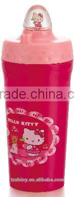 BPA free Custom Printing Plastic Cartoon bottle for Kid with Straw