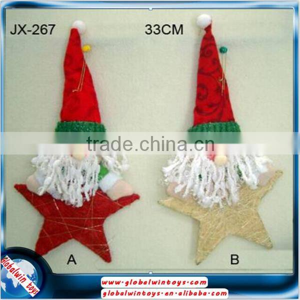 262AB new 48cm cloth snowman santa claus christmas craft with snow flower