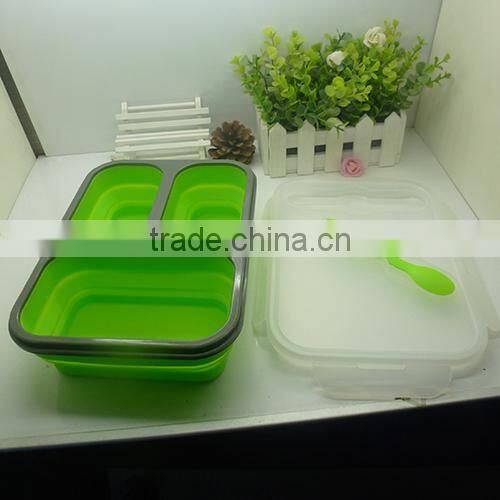 Hot selling collapsible lunch box/collapsible food container/foodgrade silicone lunch box