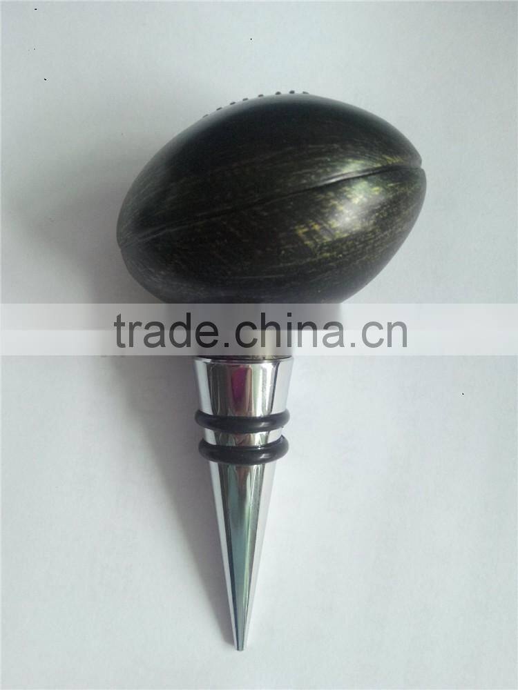 Popular football rugby metal wine stopper exist mold