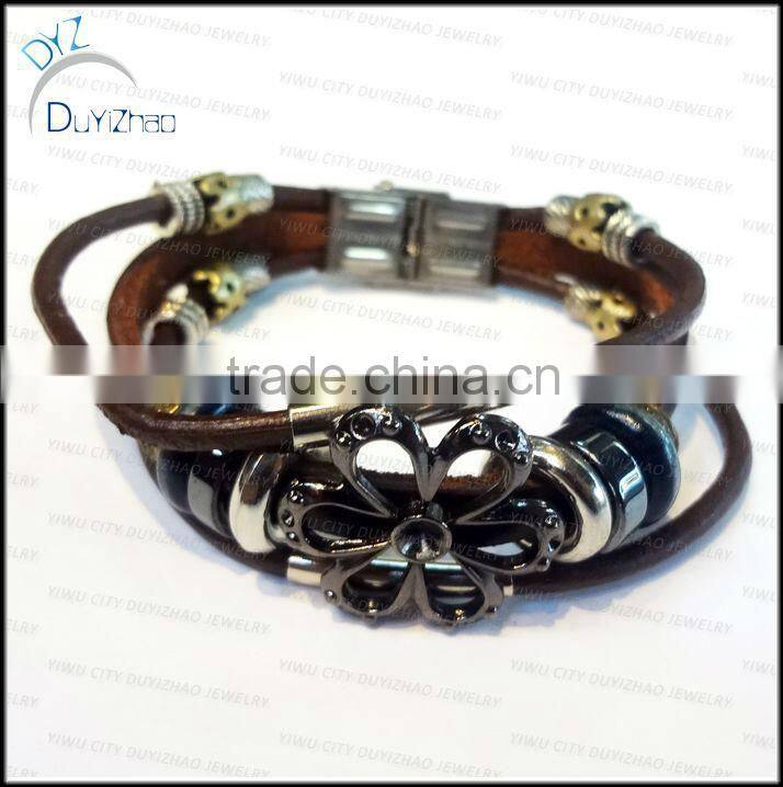 Wholesale Newest Cheap Leather Bracelet Chunky Leather Bracelet
