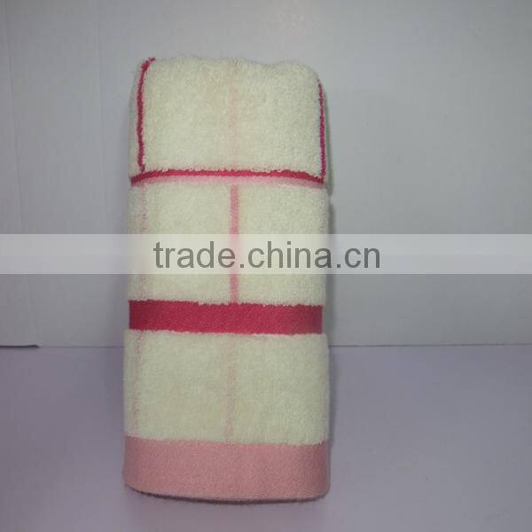Pure cotton weak twist yarn dyed ribbons soft face towel