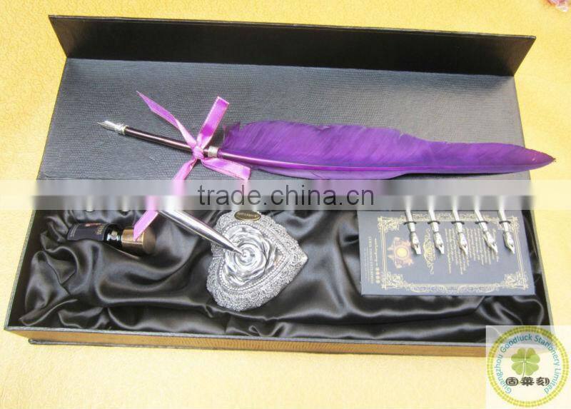 Antique Quill Ink Pen Set/Metal Ball-point Pen Set