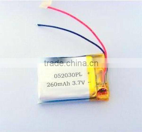 052030 260mAh lithium Li-polymer battery lipo battery