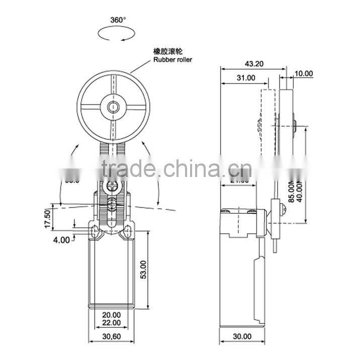 Factory supply TUV&RoHS 10a 250v ac belt conveyor limit switch XZ-9 series