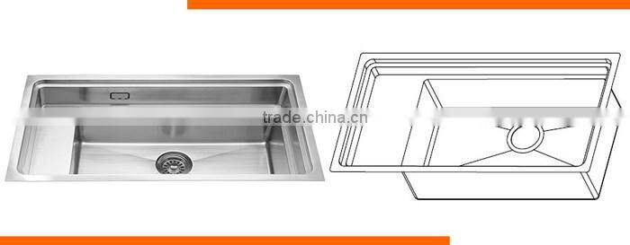 842x250x228mm Overall size Single Bowl with Drainboard fiber kitchen sink