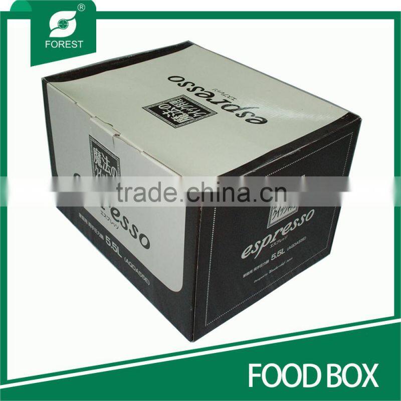 STANDARD SIZE CORRUAGTED FOOD MOVING BOXES FOR ESPRESSO COFFEE WITH CUSTOM LOGO